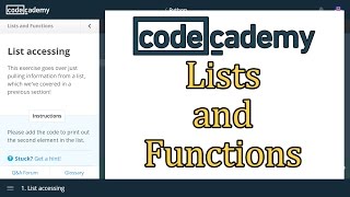 Codecademy Python Answers: Lists and Functions / Learn Python with Codecademy
