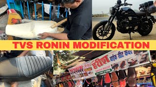 TVS Ronin 225 😍 Seat Modification for Touring🔥 | Wrap to Fully Black | New look 🔥🔥 #ronin