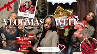 VLOGMAS WEEK 2 | maintenance (nails, lashes, hair), ice skating, gifts, matching pyjamas \u0026 more (FR)