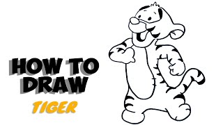 How to Draw Tiger From Winnie The Pooh