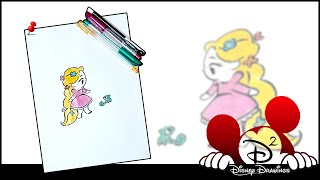 Learn How to Draw Chibi Rapunzel -Walt Disney Animation Studios | Character Drawing | Disney Drawing