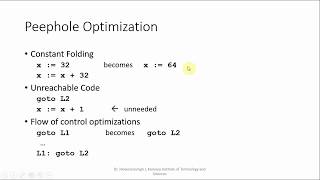 Peephole Optimization (Part1) - Compiler Design