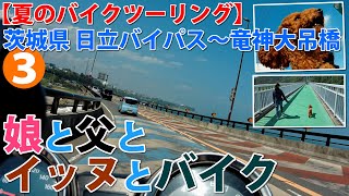 夏のバイクツーリング茨城県③日立バイパス～竜神大吊橋【娘と父とイッヌとバイク】バイク犬トイプーりんたCB1100ワンデム #CB100 #日立バイパス #バイクツーリング #竜神大吊橋