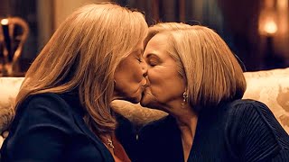 Mature Women Kissing On The Couch | Lesbian Kissing