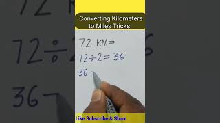 Converting Kilometers to Miles Tricks || @Sky Struggle Education #short