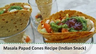 Masala Papad Recipe | Papad Cones | Indian Snack Recipes by Healthy Kadai