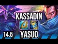 KASSADIN vs YASUO (MID) | 67% winrate, 11/3/10 | KR Master | 14.5