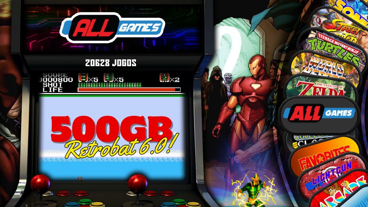 Retrobat 6 500GB: Multijogos Incrível + De 20mil Jogos - (Arcades, PS2 ...