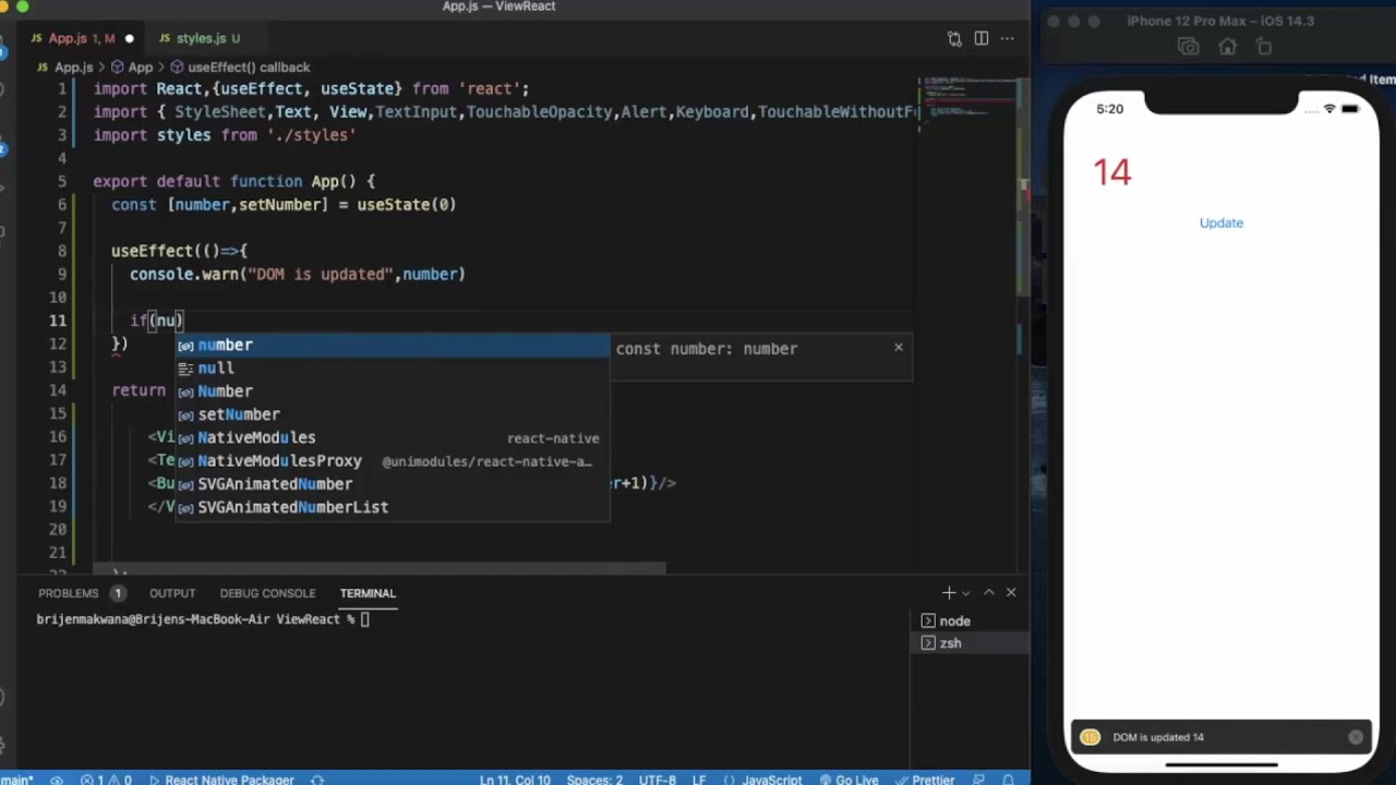 React Native Tutorial 18 React Native Hooks How To Use Useeffect