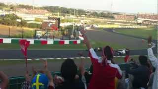 小林可夢偉3位表彰台！F1 Suzuka 2012 - fans celebrating Kamui Kobayashi