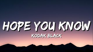 Kodak Black - Hope You Know (Lyrics)