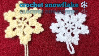 Crochet Snowflake Pattern Free Tutorial #crochetsnowflake #crochet #snowflakes #handmade #christmas