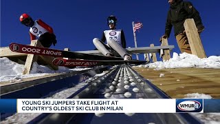 Young ski jumpers compete at country's oldest ski club in Milan, New Hampshire