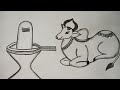 How to draw  Nandi with shivling # easy drawing of bum bhole # Nandi's love @handyartgallery7549