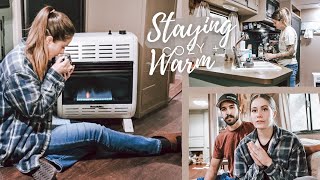 how we're heating the rv | hearthrite propane heater | #fulltimervliving