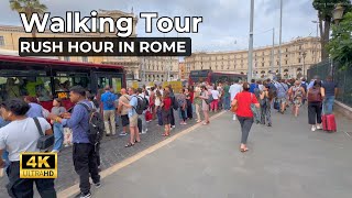 RUSH HOUR IN ROME - Walking Tour 4K - Summer 2024