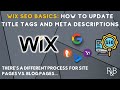 Wix SEO Basics: How to Update Title Tags and Meta Descriptions in Wix