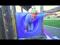 blippi visits and plays at a outdoor play park educational videos for kids