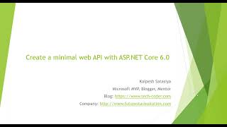 Create a minimal web API with ASP.NET Core 6.0