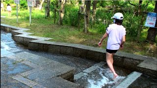 【公園】5月なのに水遊びをするあい❤水着で入りたかった…www