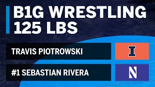 125 LBS: #12 Travis Piotrowski (Illinois) vs. #1 Sebastian Rivera (Northwestern) | Big Ten Wrestling