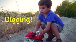 Construction Trucks for Children | toy excavator truck digging with JackJackPlays