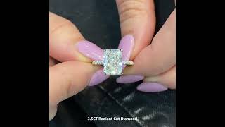 3.5 carat Radiant Cut Diamond Engagement Ring