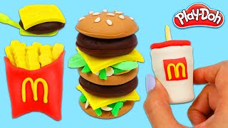 How to Make Cute Play Doh McDonalds Big Mac Meal | Fun & Easy DIY Play Dough Arts and Crafts!