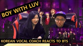 [ENGsub]K-pop Vocal Coach reacts to Boy With Luv - BTS (SNL live)