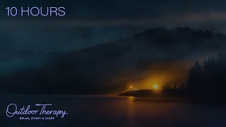Moody Stormy Night on the Lake for Sleeping | Soothing Thunder and Rain Sounds Ambience | 10 HOURS