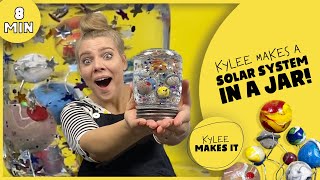 Kylee Makes a Solar System in a Jar! | How to Make a Planet Snow Globe DIY for Kids