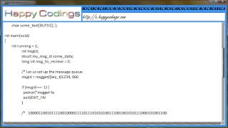 A message queue program that shows a client server implementation c code example