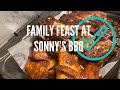 Family feast at Sonny’s BBQ# Best dinner to take home# smoked chicken, ribs/brisket/ whole chicken