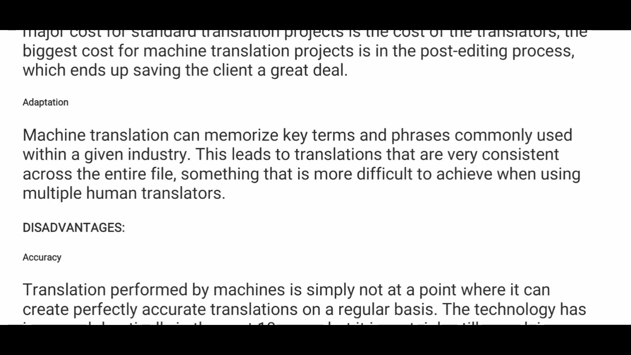 Q2. Comment On The Advantages And Disadvantages Of Machine Translation ...