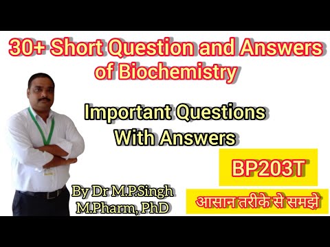 Short Question And Answers Of Biochemistry | BP203T - YouTube