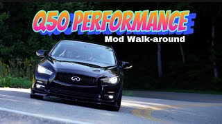 Q50 Performance Mods Walk-around | All installed performance Mods!