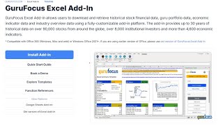 GuruFocus Excel Add-In: Unlock Powerful Financial Insights