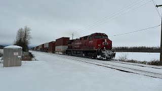 Trains BC 2024 In 4K: CPKC 113 (Intermodal) Near Mission Canada 18JAN24 CP AC4400CWM 8116 Leading