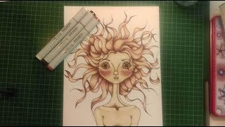 Copic Color Challenge April E04, E41, and E47
