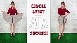 Skorts Sew Along Tutorial With Pattern (Circle Skirt Skorts)!