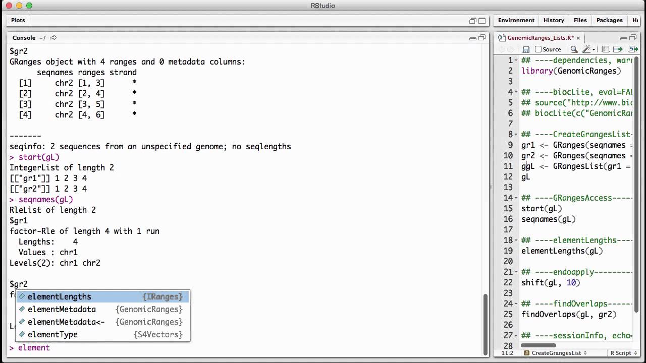 Genomicranges Lists V1 Youtube