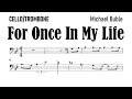 For Once In My Life Cello Trombone Sheet Music Backing Track Play Along Partitura