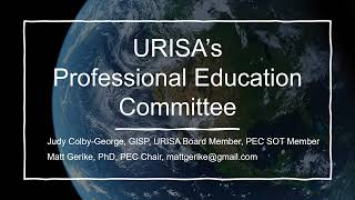 Speaker Series - April 2022 - URISA'S Professional Education Committee