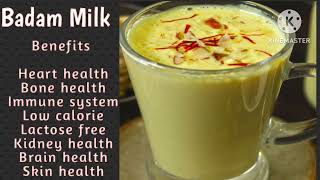 Badam Milk | Badam Milk Powder | How to Make Almond Milk | बादाम मिल्क | Badam Kesar  Milkshake | 4k