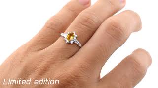 SKJewelryFactory แหวนพลอยบุษราคัมแท้ สีเหลืองอร่าม มีจำนวนจำกัด