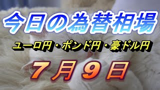 【FX】ユーロ円、ポンド円、豪ドル円の為替相場の予想と前日の動きをチャートから解説。7月9日