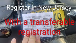 How to register a car or motorcycle in New Jersey that is sold with only a registration