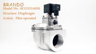 G2'' ASCO Type Right Angle Threaded Port Integral Pilot Pulse Valve for Dust Collector SCG353A050