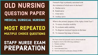 Medical and surgical nursing MCQs with answers and explanation for staff nurse exam