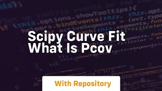 scipy curve fit what is pcov